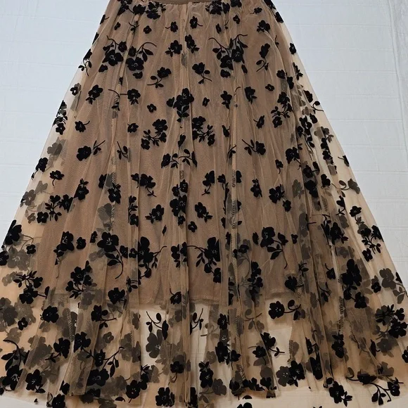 Romantic Tiered Ruffled Maxi Skirt | Black Tulle Evening Skirt | Size Small - Picture 3 of 11